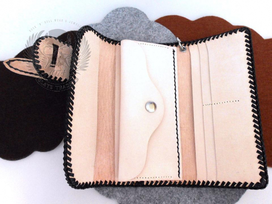 GELDBÖRSE AUS HOCHWERTIGEM LEDER HANDGENÄHT