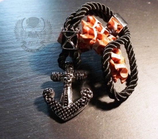 Armband aus Edelstahl & Cordel