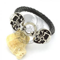 Armband aus Edelstahl & Leder