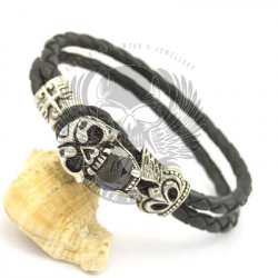 Armband aus Edelstahl & Leder